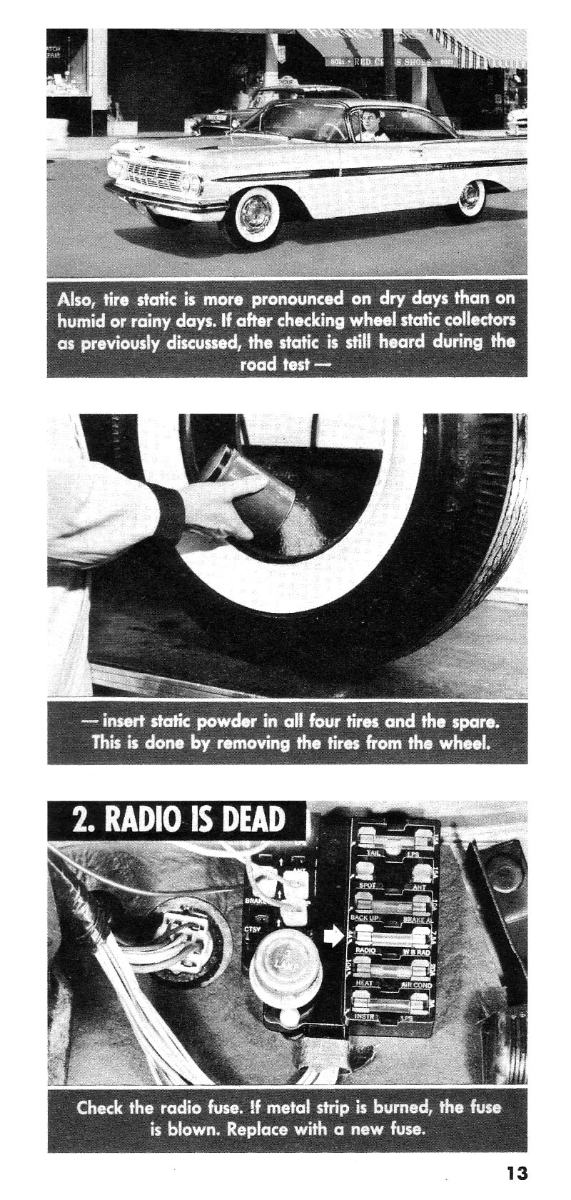1959 Chevrolet Rapid Radio Checks Booklet Page 14